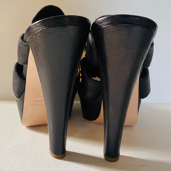 $750 MIU MIU Multicolor Stone Stud Platform 38.5 - Picture 15 of 16